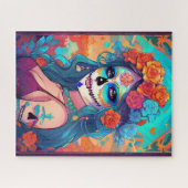 シュガースカルアート – ヴェールド美しいインバイブランス ジグソーパズル (横)