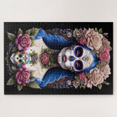 シュガースカルアート – 開花美しい ジグソーパズル (横)