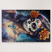 シュガースカルアート – 顔のフェスティバル ジグソーパズル (横)