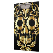 シュガースカルアート、Day of the Dead Black and金ゴールド クリップボード (左)
