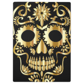 シュガースカルアート、Day of the Dead Black and金ゴールド クリップボード (裏面)