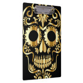 シュガースカルアート、Day of the Dead Black and金ゴールド クリップボード (右)