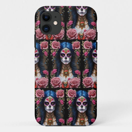 シュガースカルアー伝統的ト – 女性 Case-Mate iPhoneケース (裏面)
