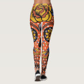 シュガースカルオレンジパープル水玉模様レギンス レギンス (裏面)