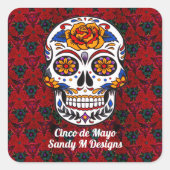 シュガースカルシンコデマヨレッドフローラ名 スクエアシール (正面)