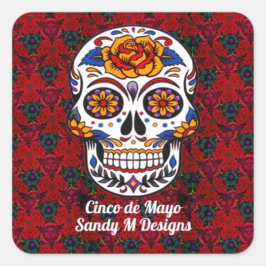 シュガースカルシンコデマヨレッドフローラ名 スクエアシール (正面)