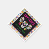 シュガースカルズデイ1st誕生日パーティーディカラフルア スタンダードカクテルナプキン (角)