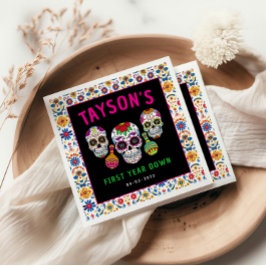 シュガースカルズデイ1st誕生日パーティーディカラフルア スタンダードカクテルナプキン