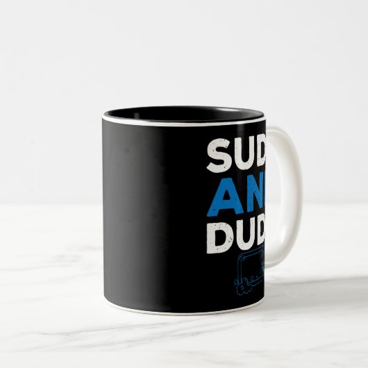 シュガースカルタトゥーデザインスケッチ赤いハート ツートーンマグカップ (正面右)