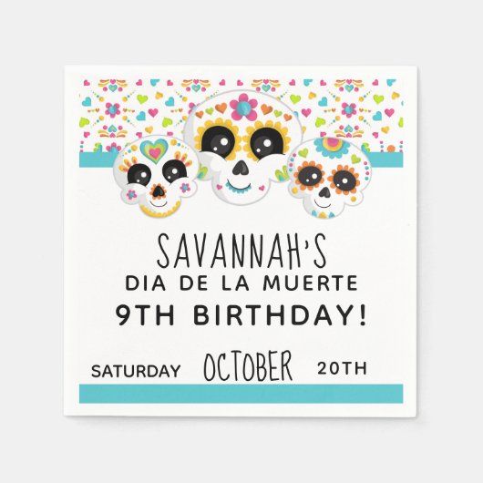 シュガースカルディアデラミュエルテハロウィーン誕生日 スタンダードカクテルナプキン (正面)