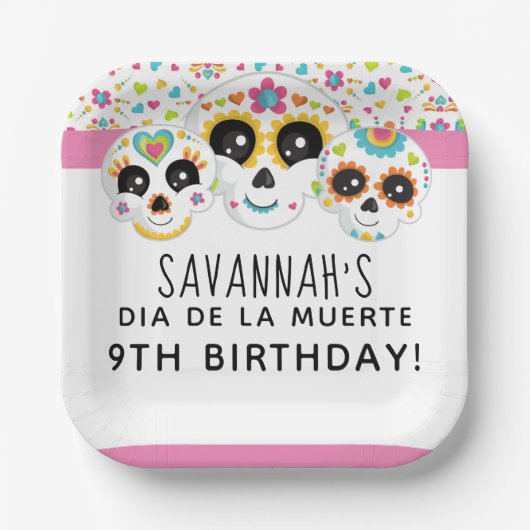 シュガースカルディアデラミュエルテハロウィーン誕生日Pa ペーパープレート (正面)