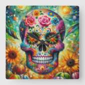 シュガースカルディアデロスミュートスデイオブザデッド スクエア壁時計 (正面)