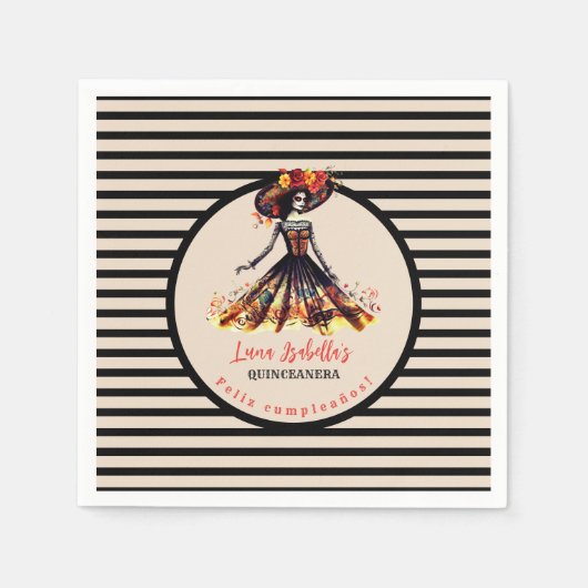 シュガースカルディアデロスミュートスデイオブザデッド スタンダードカクテルナプキン (正面)