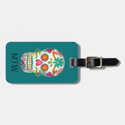 シュガースカルディアデロスムエルトスモノグラムの ラゲッジタグ (正面横)