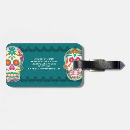 シュガースカルディアデロスムエルトスモノグラムの ラゲッジタグ (裏面横)