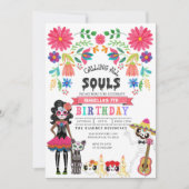 シュガースカルデイオブザデッドハロウィーン誕生日 招待状 (正面)