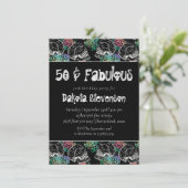 シュガースカルパステルバラ |グラデーション第50誕生日 招待状 (スタンド正面)