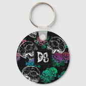 シュガースカルパープルバラ |ダーク王室のググランジラム キーホルダー (正面)