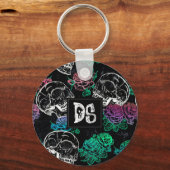 シュガースカルパープルバラ |ダーク王室のググランジラム キーホルダー (正面)