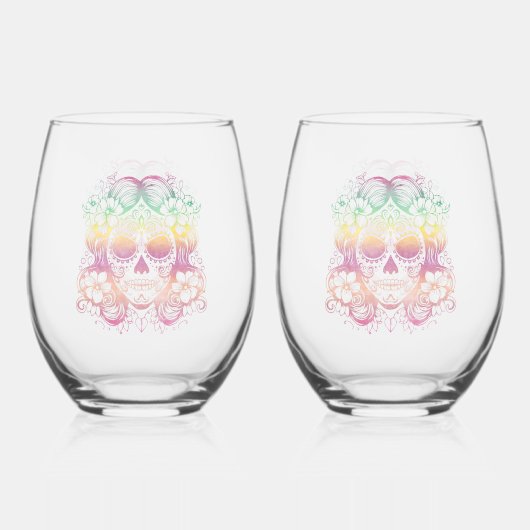 シュガースカルビューティフルラカトリナデイオブザデッド ステムなしワイングラス (正面)