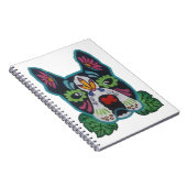 シュガースカルピンクグリーンボストンテリアフォークアート ノートブック (右側)