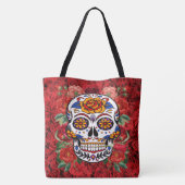 シュガースカルピンクレッドローゼズホリデーズオールオーバープリント トートバッグ (裏面)