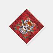 シュガースカルピンクレッドローゼズホリデーズ紙 スタンダードカクテルナプキン (角)