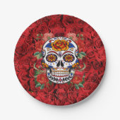シュガースカルピンクレッドローゼズホリデーズ ペーパープレート (正面)
