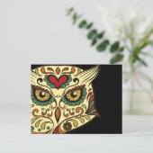 シュガースカルフクロウ – Tattooデザイン ポストカード (スタンド正面)