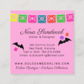 シュガースカルフローラカラベラパペルピカドブティック スクエア名刺 (裏面)