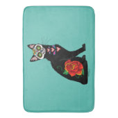 シュガースカルブラックキャット バスマット (正面縦)