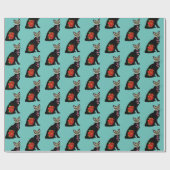 シュガースカルブラックキャット ラッピングペーパー (フラット)