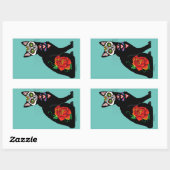 シュガースカルブラックキャット 長方形シール (シート)