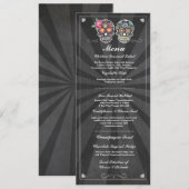 シュガースカルブラックボードウェディングパーティメニュー 招待状 (正面/裏面)