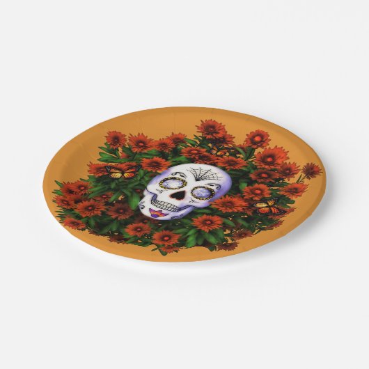 シュガースカルマリゴルドディアデロスミュートスハロウィーン ペーパープレート (アングル)