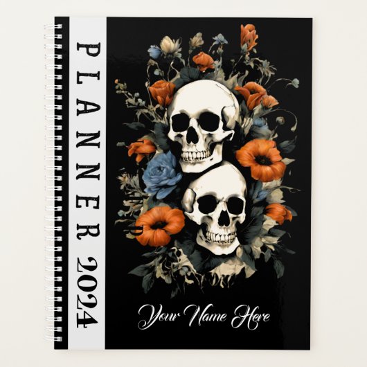 シュガースカルムブラック2024フローラ開花年（月） プランナー手帳 (正面)