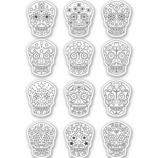 シュガースカルラインアートスケッチ シール (正面)
