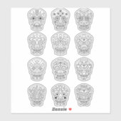 シュガースカルラインアートスケッチ シール (シート)