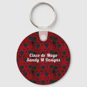 シュガースカルレッドフローラシンコデマヨホリデーネーム キーホルダー (裏面)