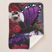 シュガースカルレッドローズパープル シェルパブランケット (正面)