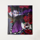 シュガースカルレッドローズパープル タペストリー (正面)