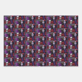 シュガースカルレッドローズパープル ラッピングペーパーシート (正面2)