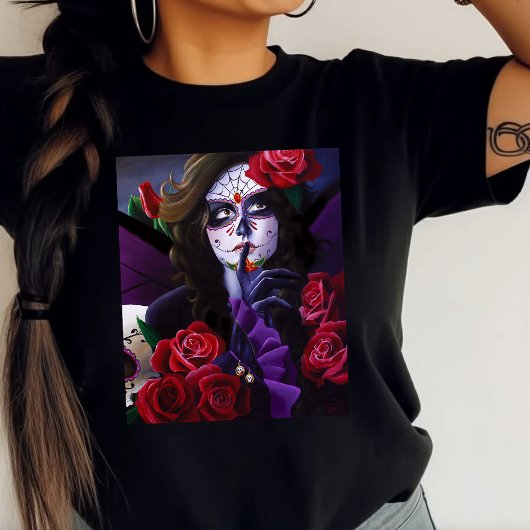 シュガースカルレッドローズパープル Tシャツ