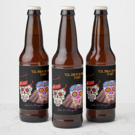 シュガースカル新郎新婦Till Death Do Usパーティー ビールラベル