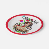 シュガースカル誕生日ガール ペーパープレート (アングル)