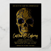 シュガースカル金ゴールドディアデロスミュートスハロウィーン 箔招待状 (正面)
