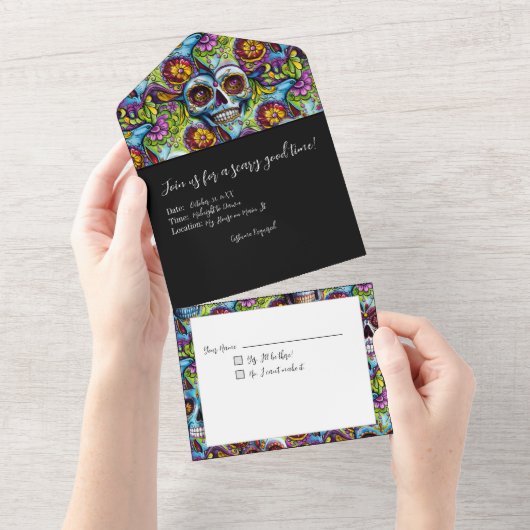 シュガースカル オールインワン招待状 (貼ってはがせる)