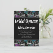 シュガースカル パステルローズ | オンブレ ブライダルシャワー 招待状 (スタンド正面)