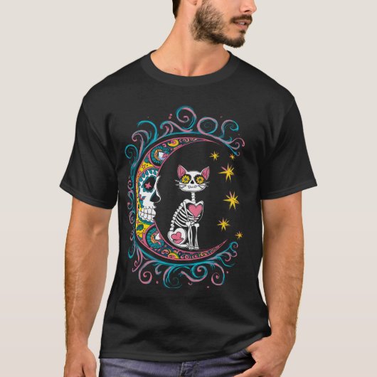 シュガースカル 猫 月 ハロウィン Tシャツ (正面)