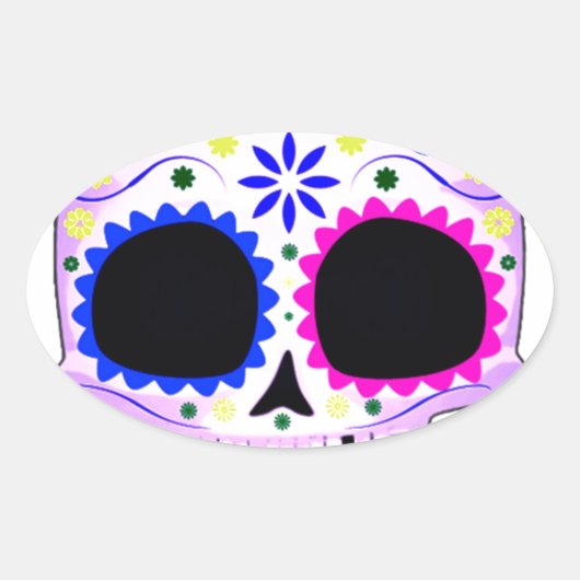 シュガースカル- Tattooデザイン 楕円形シール (正面)